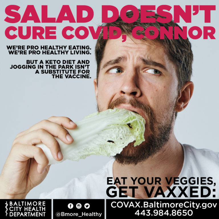 ‘Salad doesn’t cure COVID, Connor’: Baltimore vaccine campaign goes viral for being ‘authentic’